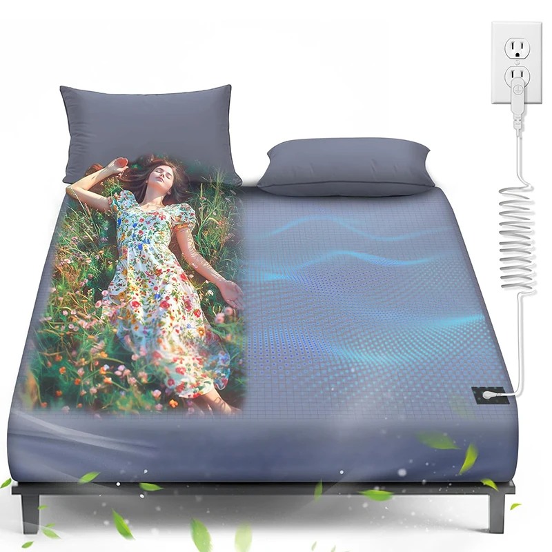 Grounding Bedsheet 95% Organic Cotton 5% Silver Fiber Queen King UK Grounding Fitted Earthing Bed Sheet For Bed Earthing