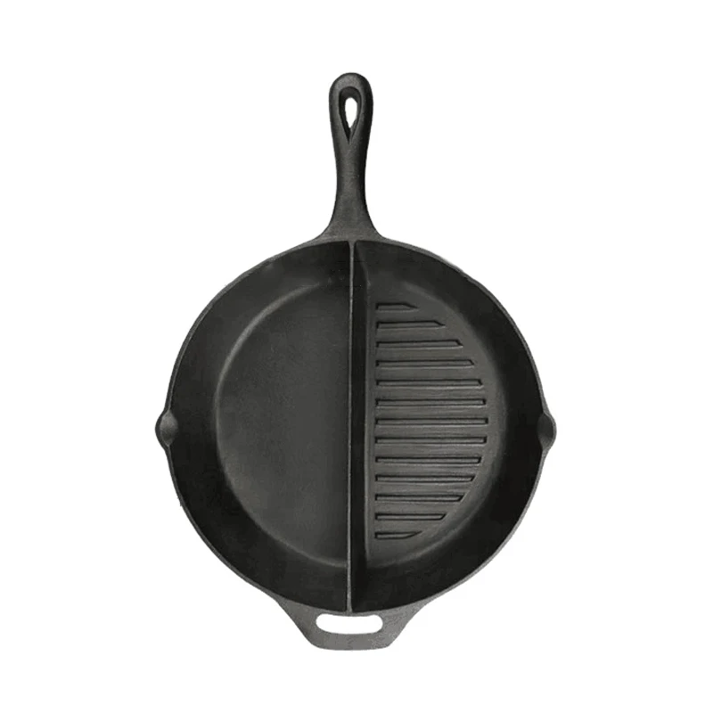 Cooks Professional Preseasoned Multi Section Divided Frying Pan All In One Pan Flat Cooking