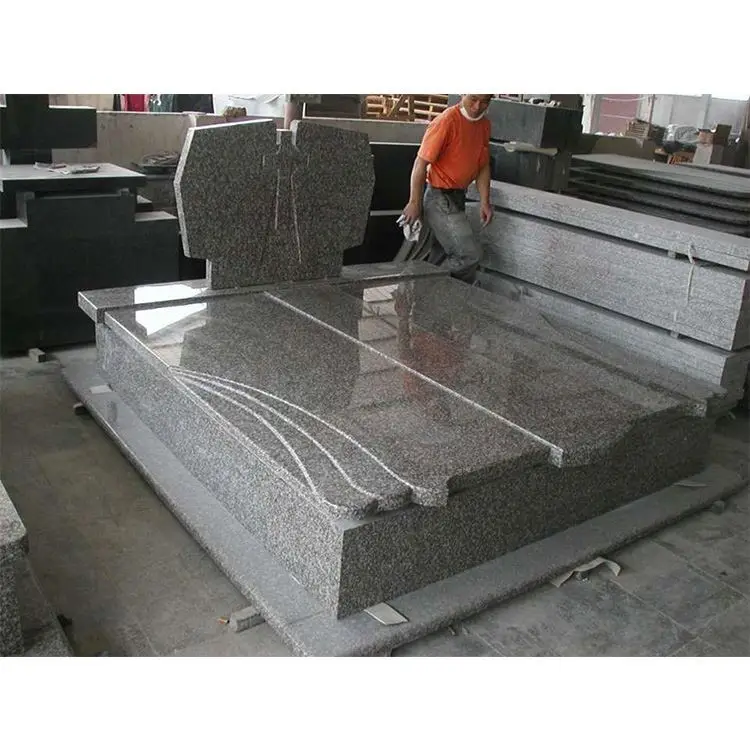 Cheap Price Cemetery Red Granite Ireland Headstone Tombstone Design