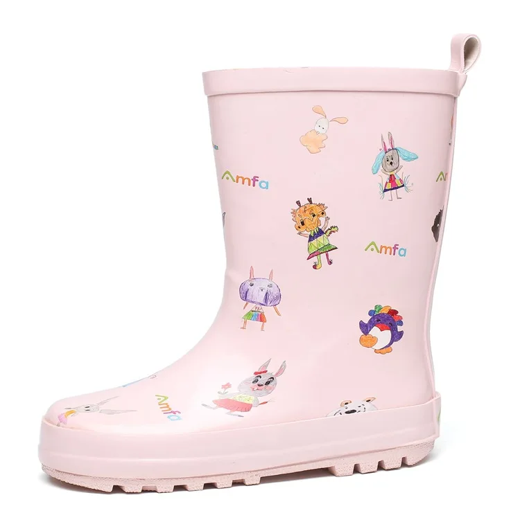 Factory Working Waterproof Cute Girls Rubber Wellies Rain Gum Kids Rain Boots