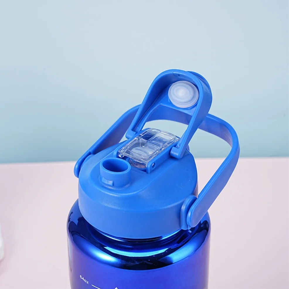 Trending Products 3 In 1 Large Capacity Electroplating Single-Layer Cup Plastic Water Bottle With Straw 24 Oz