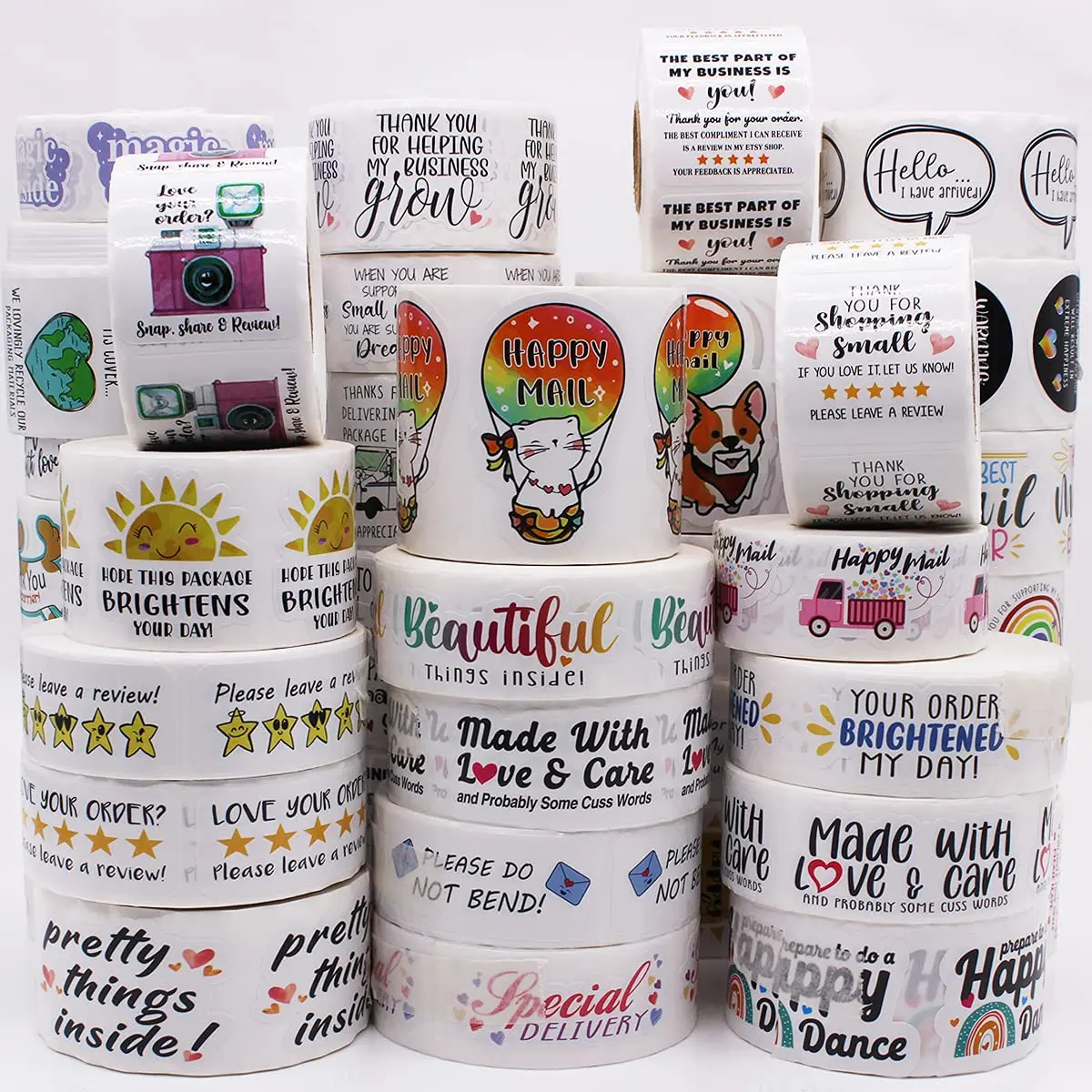 Custom Gifts Thank You Label Sticker Kraft Baked Goods Packaging Labels Personalised Round Roll Printed Logo Stickers