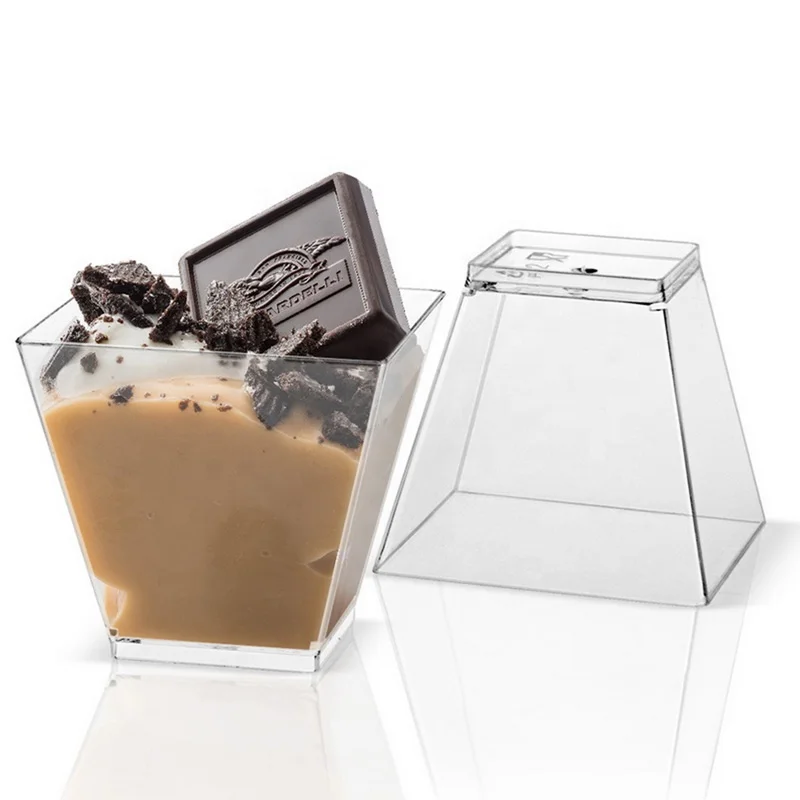 
70ml Plastic Cups Clear Glass Jelly Mousses Dessert Yogurt Cups for sale 