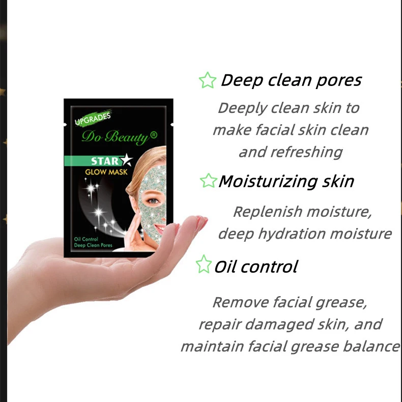 Wholesale Hot Popular Product Star Glow Oil Control Deep Clean Pores Silky Peel Off Facial Mask  Mud For Skin Care