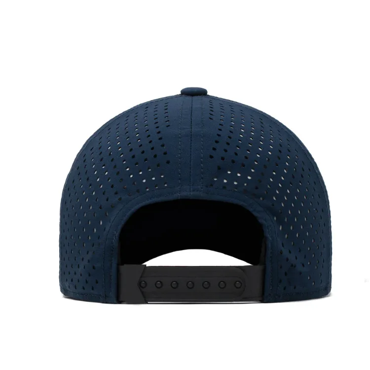 Custom Brim Women Men 6 Panel embroidery Sport Hydro Waterproof Hat Laser Cut Perforated snapback gorras Baseball Cap
