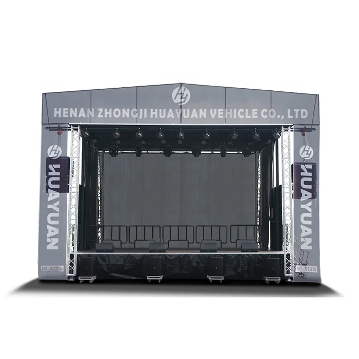 HUAYUAN ST315 Sell 8m* 6m mobile stage trailer for product launches or demonstrations, services showcase