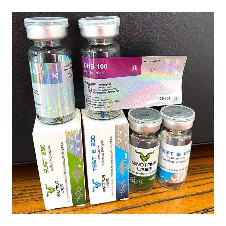 Free design templates custom logo printing injection vial label 10ml vial label and box for TEST E/ TREN E