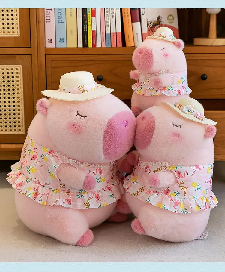 Hot Sell Beachwear Capybara Plush Toy Cute Simulation Yellow Duck Swim Ring Capibara Kawaii Stuffed Animals Birthday Travel Gift