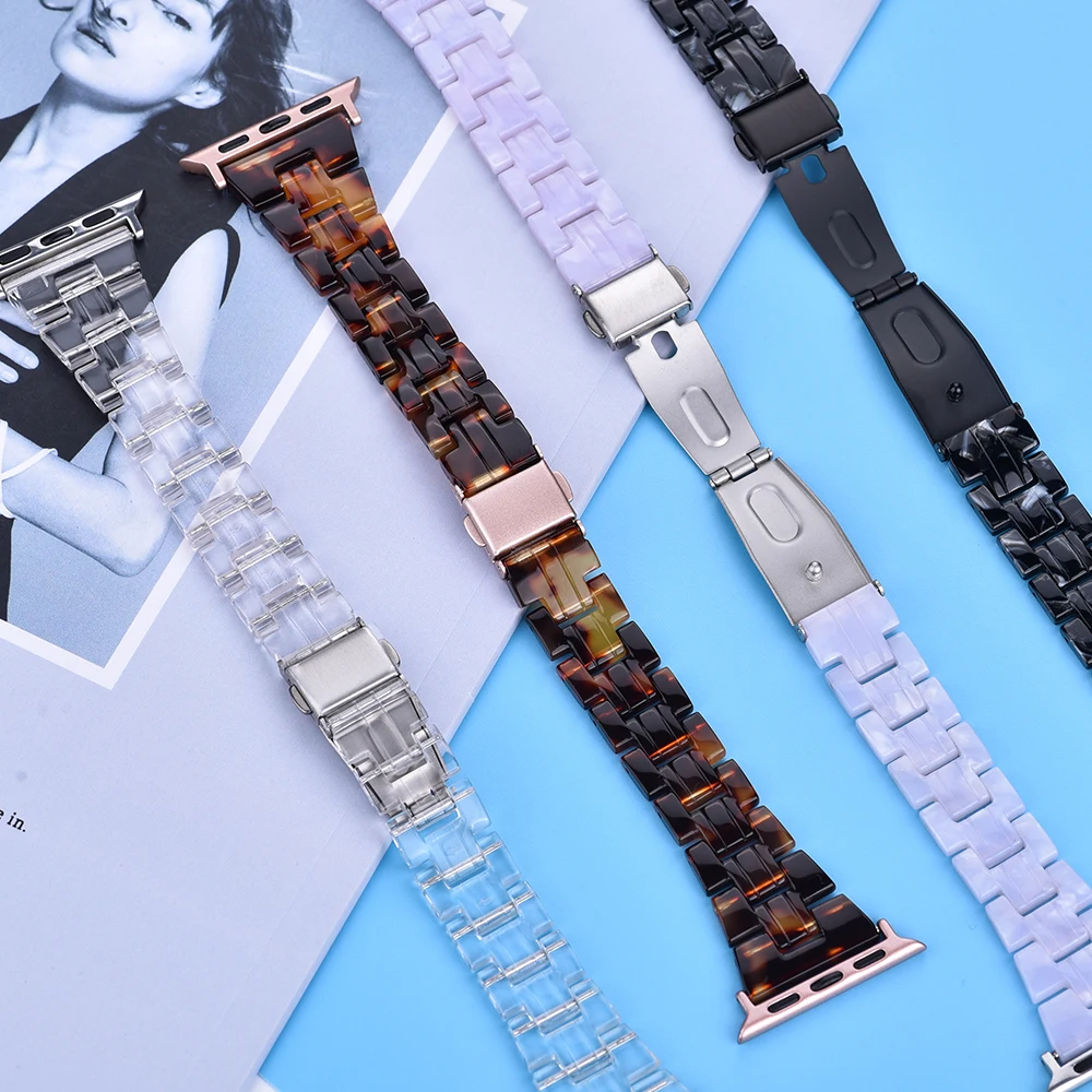 JUELONG Resin Strap for Smart Watch 7 6 5 4 Charm Transparent Bracelet Band