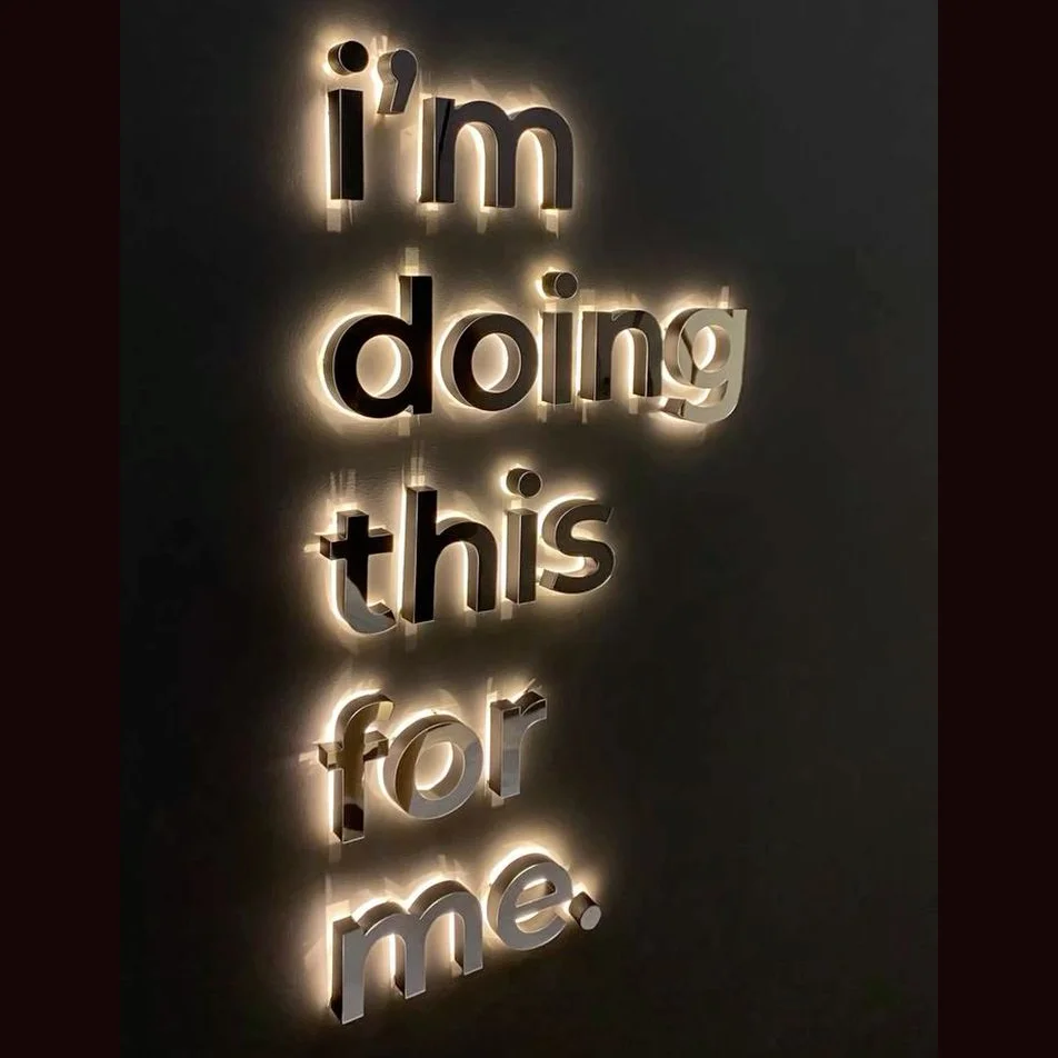 Manufacturer Professional Custom Wall logo Company Design Metal Sign Letters Business Name