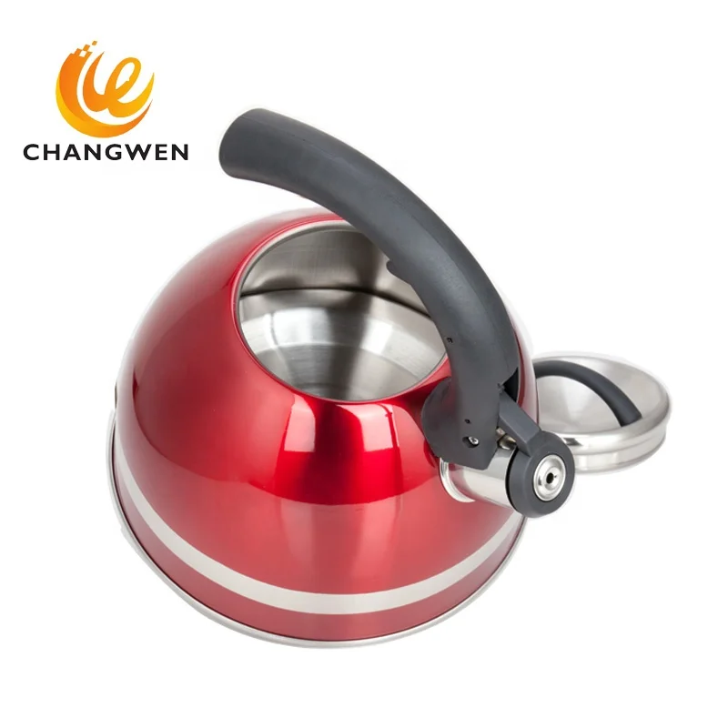 3L colorful print kettle stainless steel for hotel with blue paint