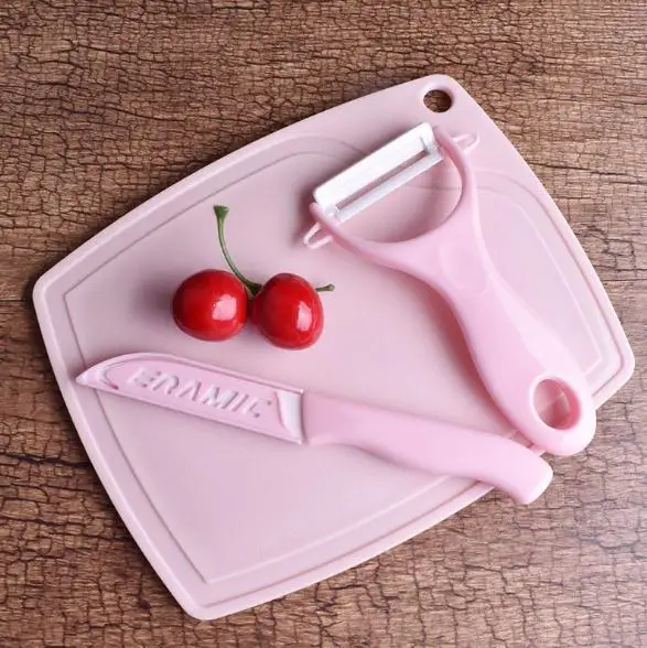 Ceramic Paring Knife and Peeler and Cutting Board for Vegetable