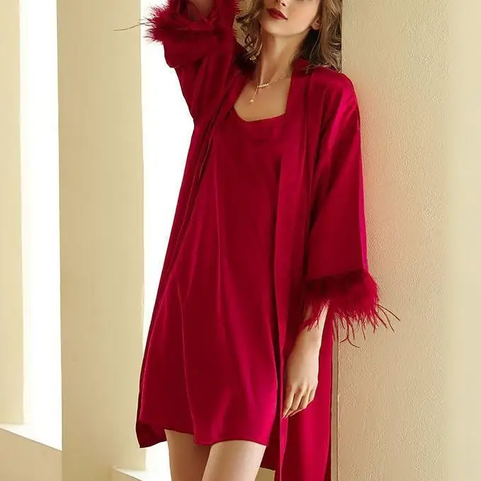 S-2XL утолщенный шифоновый Халат