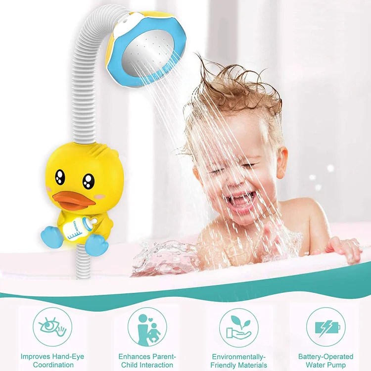 Baby Bath Toy Duck Sprinkler Shower Kids Battery Operated Electric Bathroom Water Play Game Toys