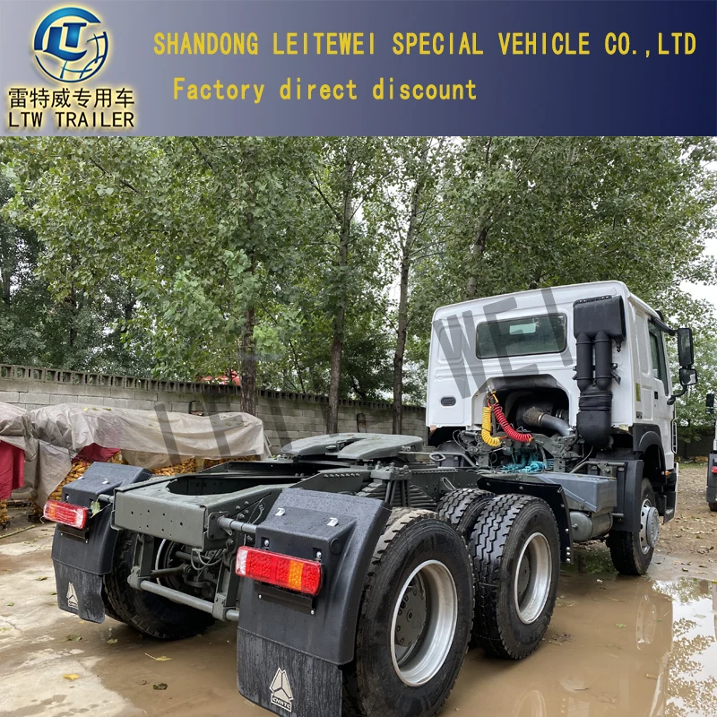 Sinotruck Rhd or LHD euro2  Diesel Engine 375HP Used HOWO sino cargo truck 6X4 Tractor Truck for sale