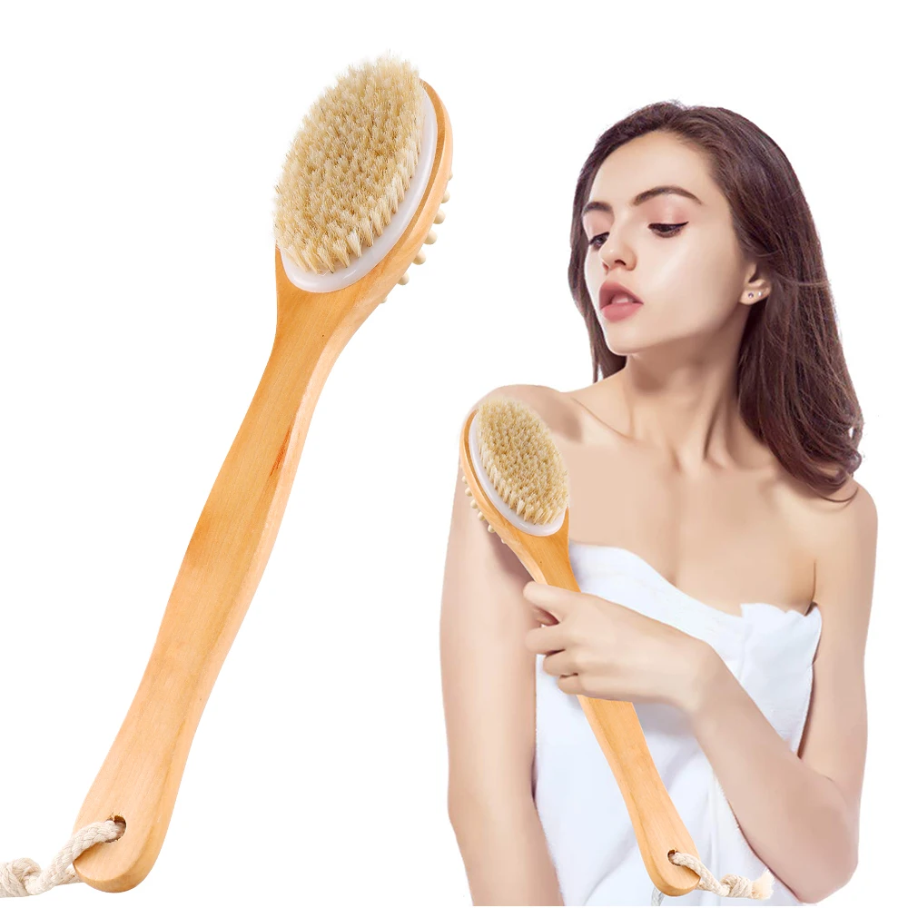 Body Scrubber Exfoliating Wash Cloth Dry Body Brush Natural Bristle Dry Brush Natural Other Bath Supplies