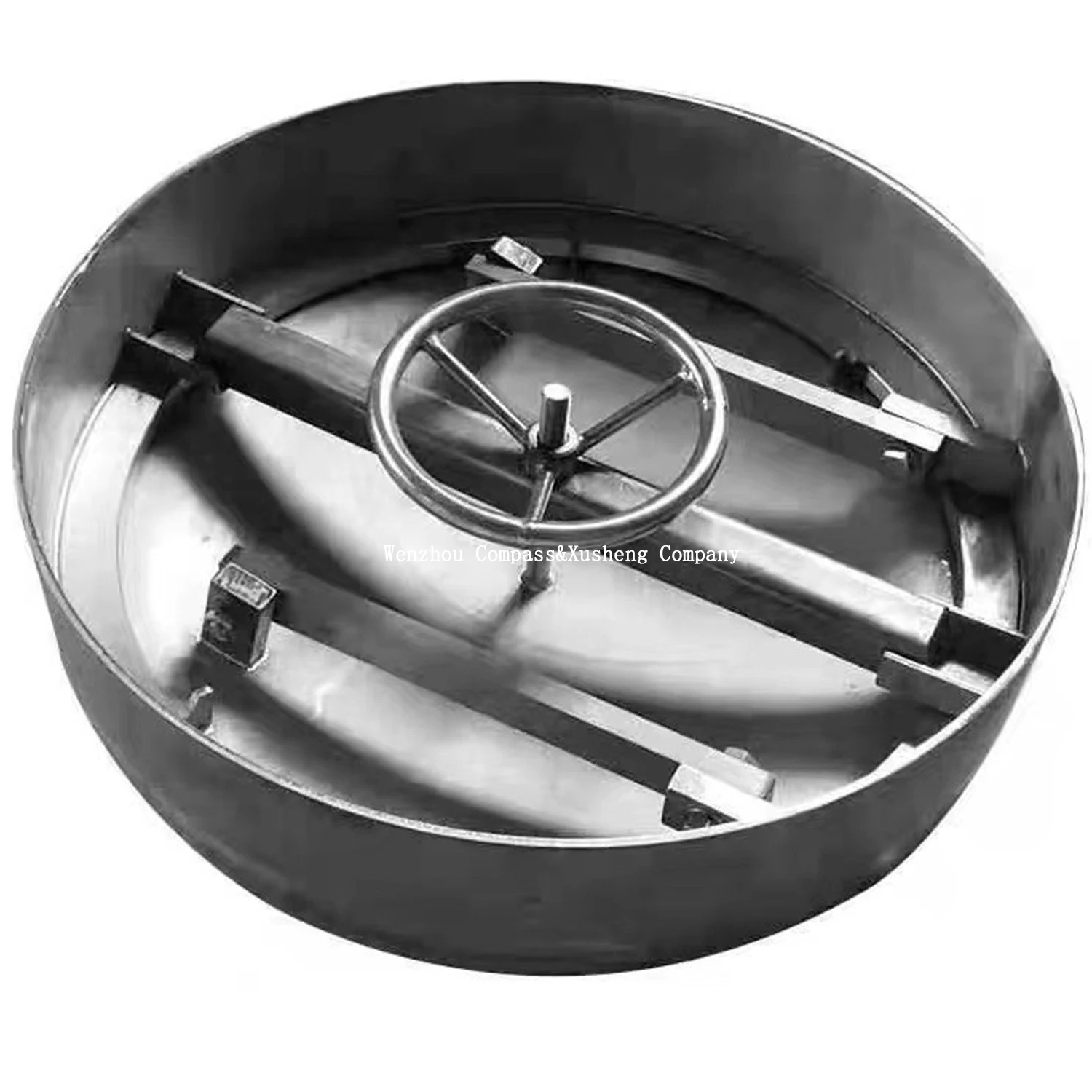 Wenzhou Stainless Steel SS304 Industrial Grade Round manhole 700MM Pressure inward Round handwheel Tank Manway