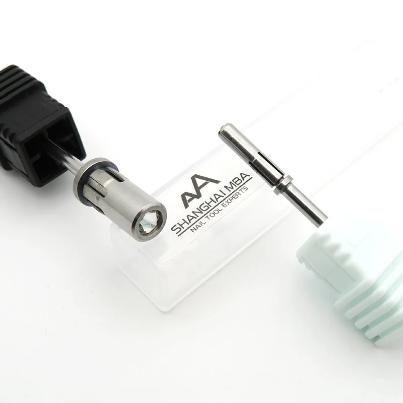 Manicure Pedicure Nail Sanding Band Mandrel Stainless Steel Crystal Easy-Off Holder Nail Drill Bit Sanding Sleeves