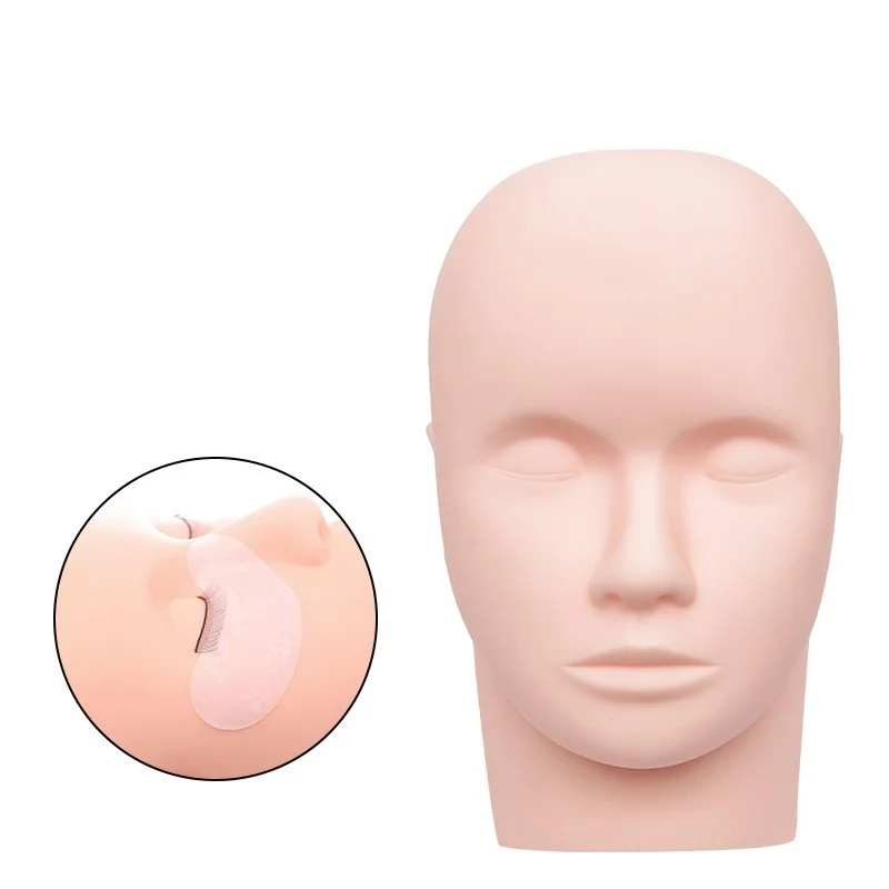 Wholesale Silicone Training Eyelash Extension Mannequin Head Skin Pad Flat Model Practice Head Face