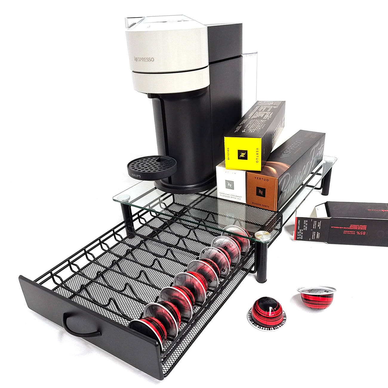 Лидер продаж 2022, держатель для капсул dolce gusto из закаленного стекла, прозрачный ящик для хранения капсул для кофе из вертуолина