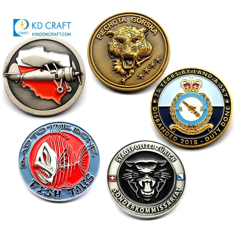 Wholesale no minimum custom anchor logo stamping embossed logo souvenir metal challenge coin