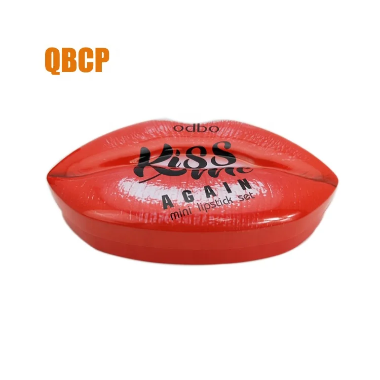 customized cosmetic lip shape tin box