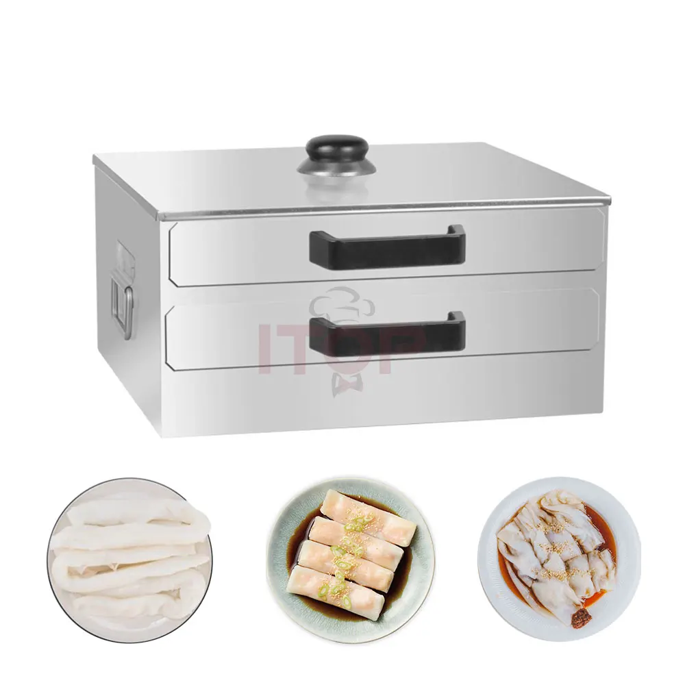 itop 304 stainless steel vermicelli roll machine rice roll steamer 2-layer Electric home food steamers