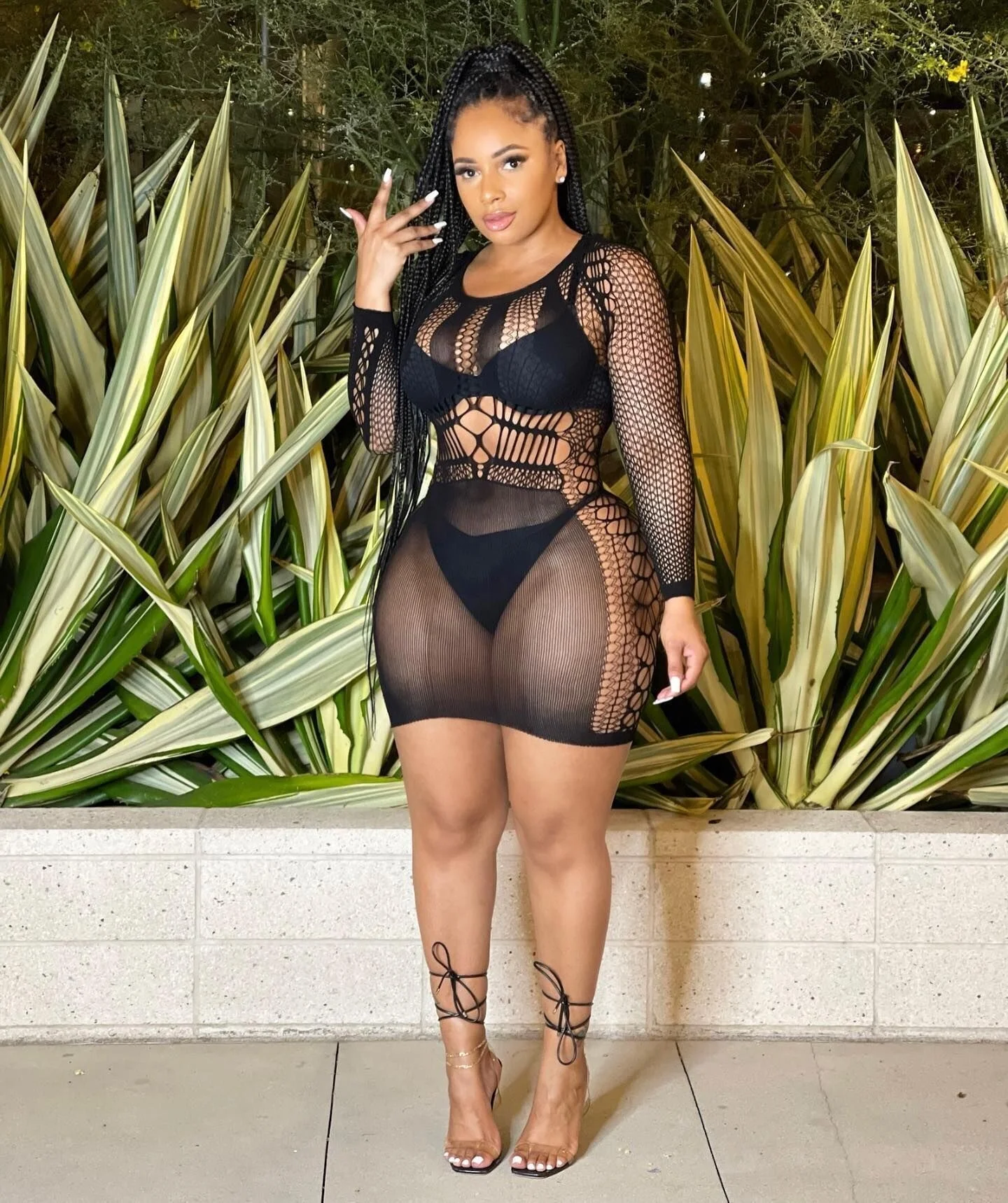 Women Cut Out Dress Long Sleeve Sexy Night Club Dress Hollow Out See Through Hollow Out Sexy Bodycon Mini Dresses