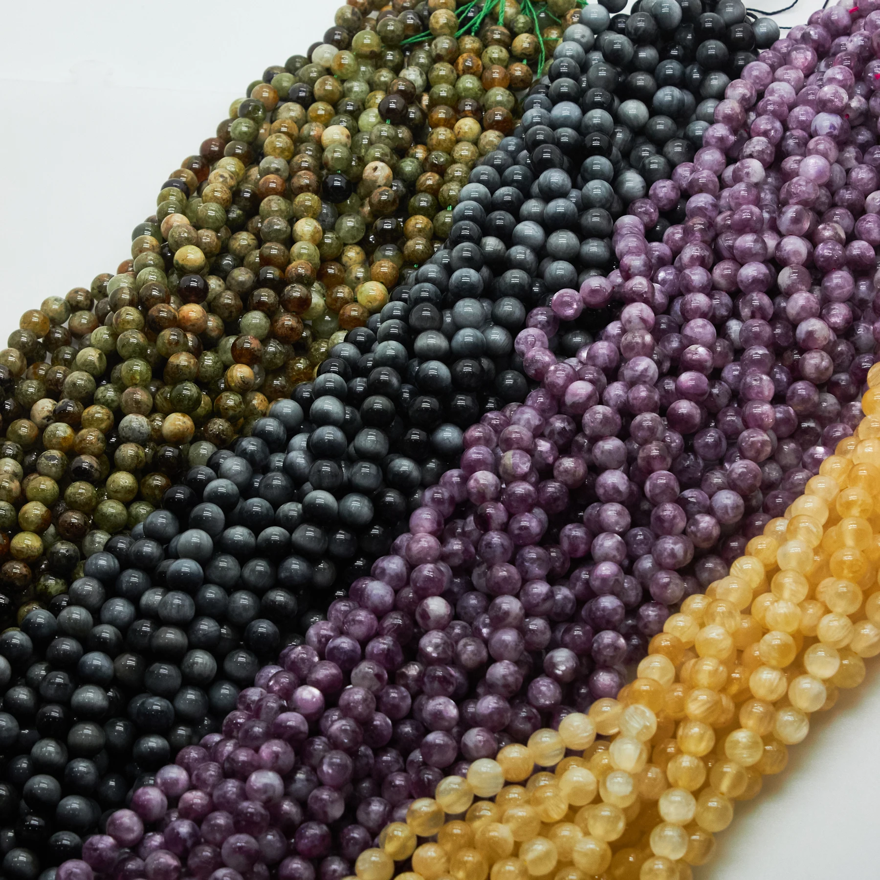 Muelson Wholesale Loose 8MM Crystal Beads Natural round Various Gemstones Beads for Jewelry Making
