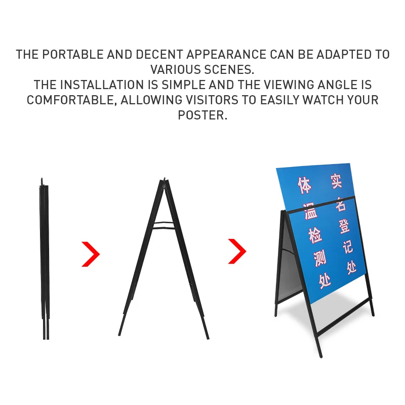 Custom Design Popular Cheapest Supermarket Advertising Poster Display Double Pavement Sign