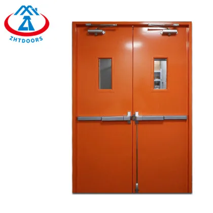 ZHTDOORS Outstanding supplier ulul approve 3 hours security fire rated solid core doors with vision panel
