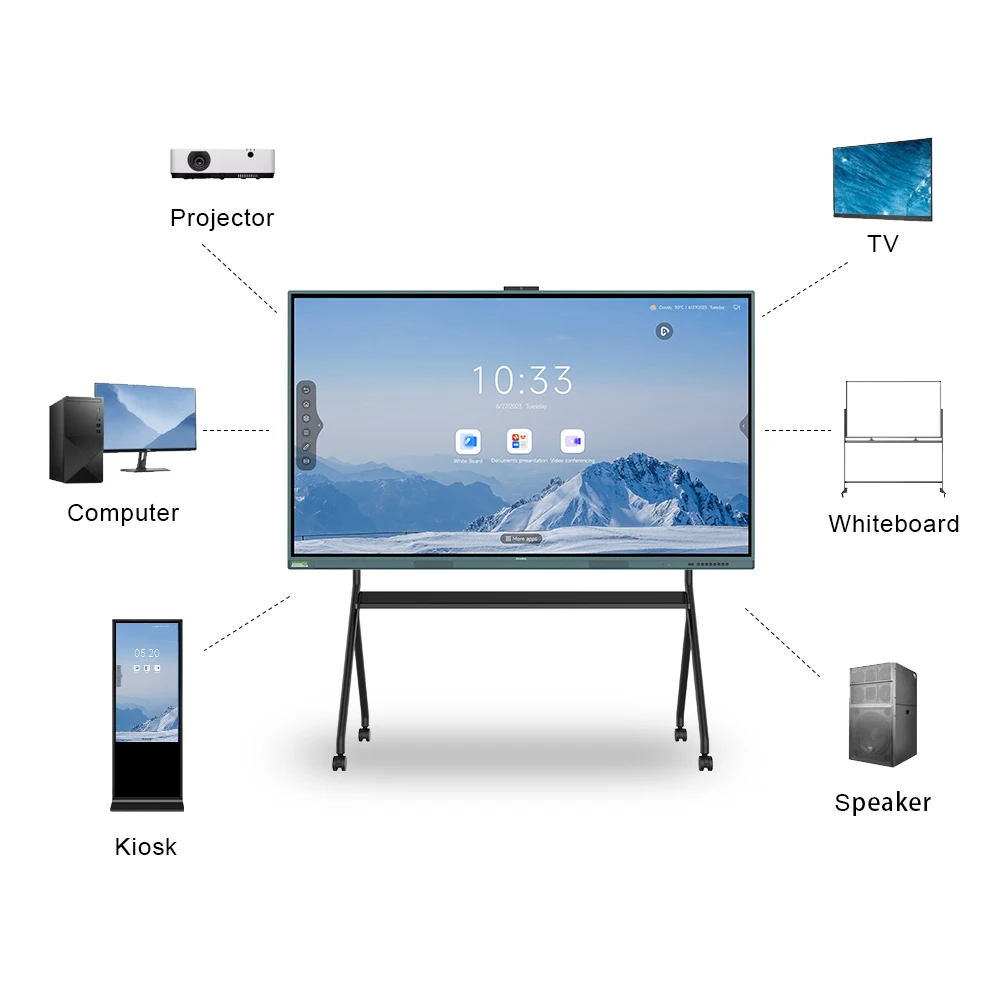 55/65/75inch portable interactive whiteboard with ops pen touch infrared interactive flat panel