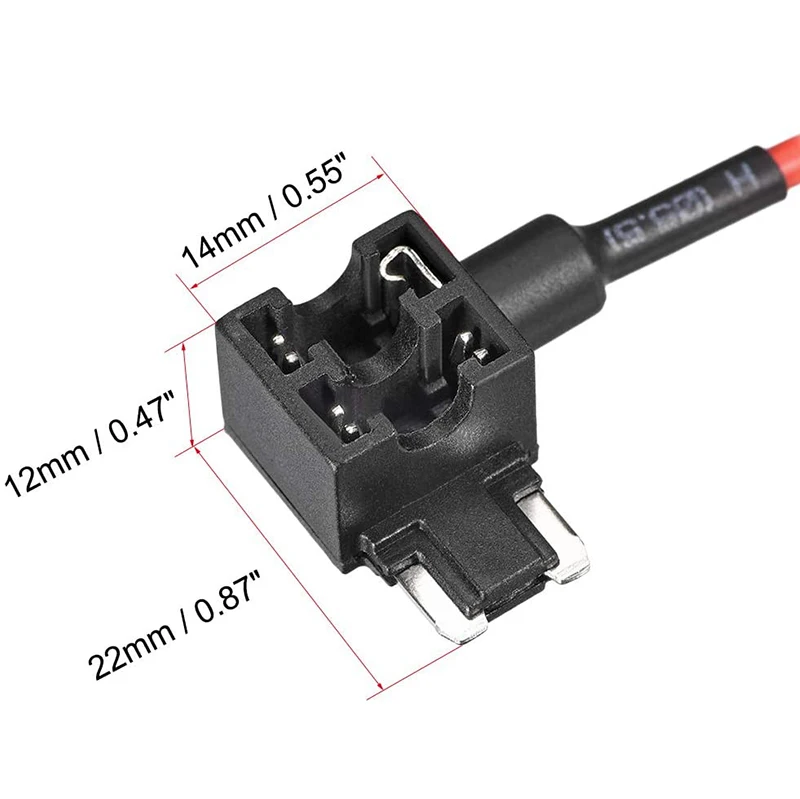 16 Gauge AWG Add-A-Circuit Car Vehicle Blade Fuse Holder for LP Mini ATM/Low profile Fuse