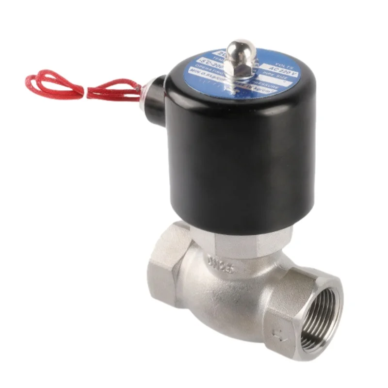 DN50 Steam Solenoid Valve Gas Liquid AC220V Normally Closed DC24V Stainless Steel Pilot Piston Solenoid Valve
