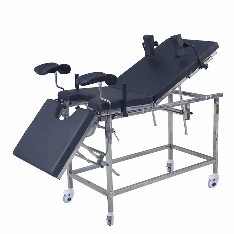 High quality mobile ob gyn chair gynecological examination couch table with wheels