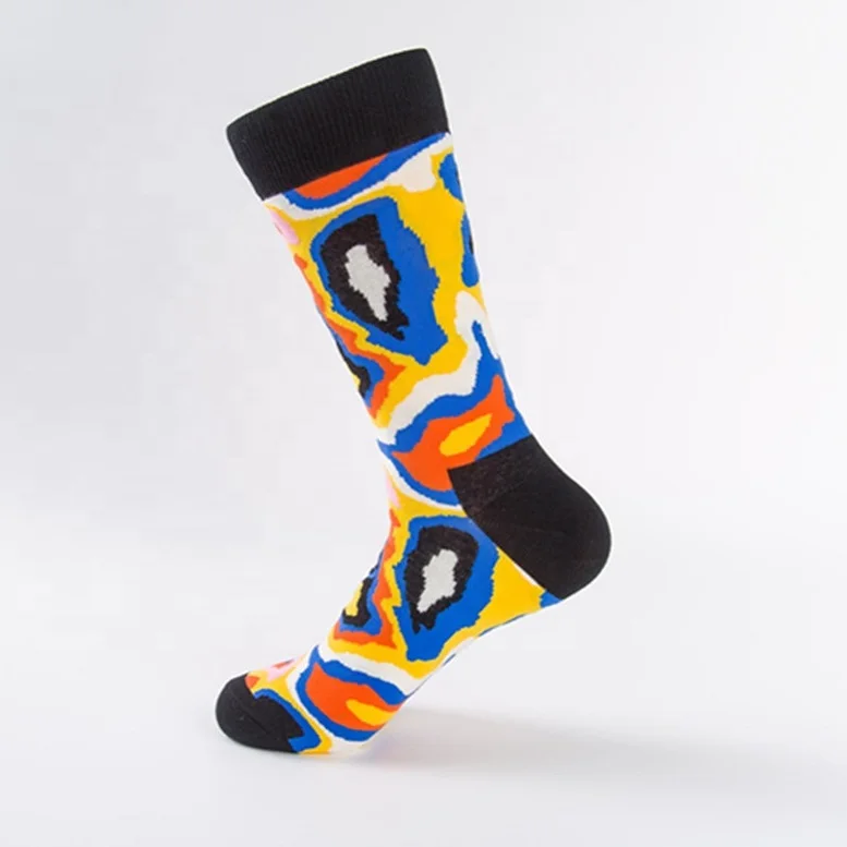 KANGYI Wholesale Satr Pattern Colorful China Ankle Men Long Crew Socks For Men