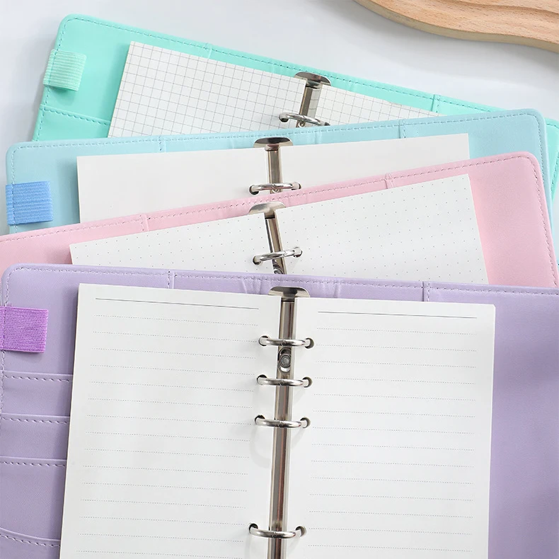 PU leather money binder organizer a6 a5 6 ring folder cash saving envelope budget binder with pocket holder