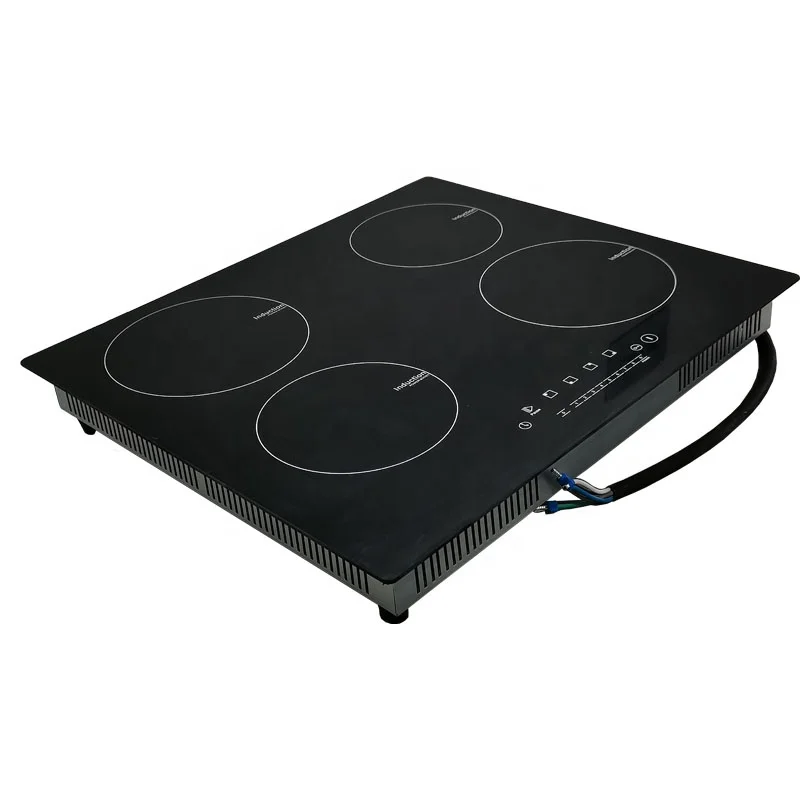 Four Burner Induction Cooker Top Build In Inverter Electric Hob 7600 Watt 23 Inch Glass Black Induction Cooker