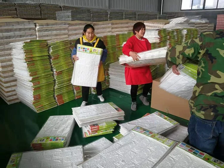 Cheap Wall paper for Sale Self Adhesive Wall Tiles foam brick 3d wall sticker  wholesale home decoration  color wallpaper