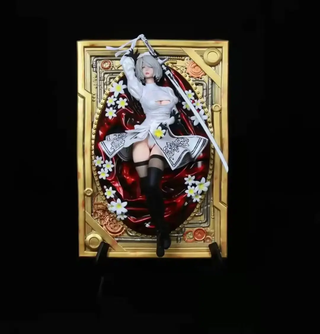 32CM NieR Automata Manga Figurine Statues 2B 2A YoRHa No.2 Type B Photo Frame Sexy Girls Figura PVC Anime Figure Gift Toys