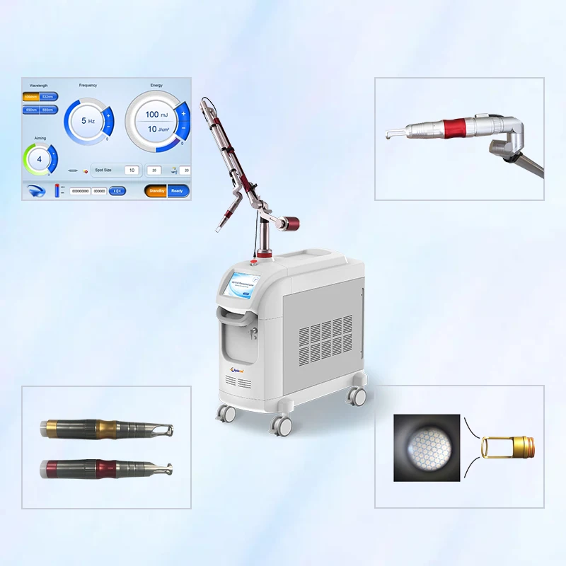 Medical CE and US 510K q switch nd yag laser medical pico laser picosecond laser tattoo removal device