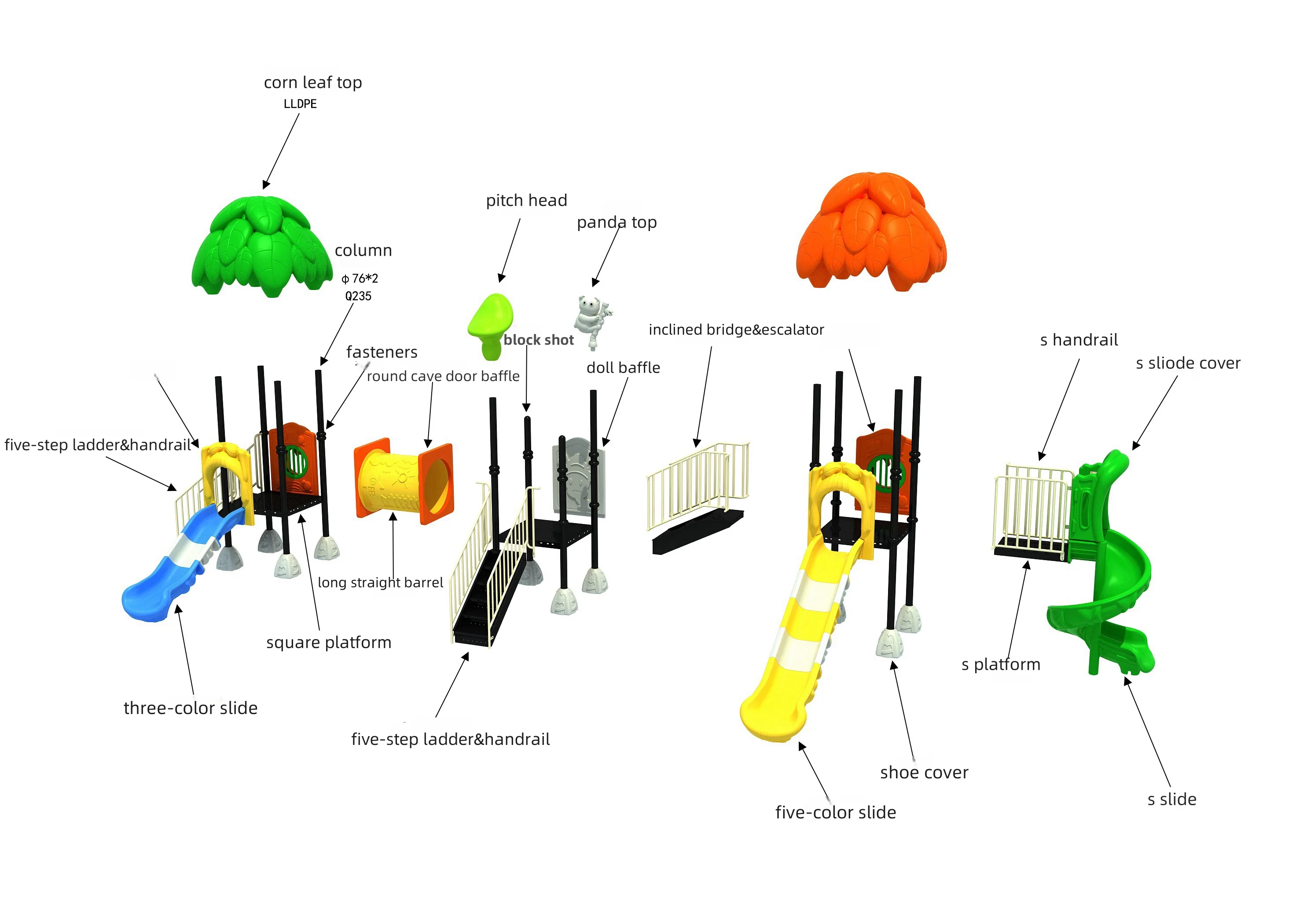 Wholesale High Quality Plastic and Aluminium Alloy Swimming Pool Slide kids playground equipment outdoor for Amusement Park