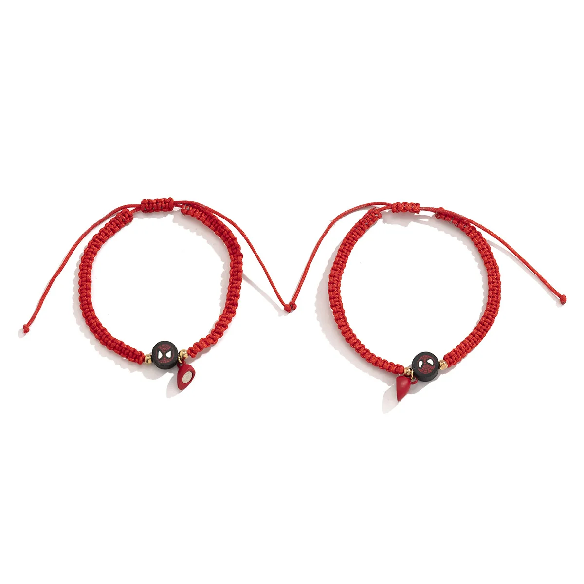 Customization Minimalist Simple Handmade Polymer Ceramic Red Rope Spider Magnetic Iron Adjustable Bracelet For Couple