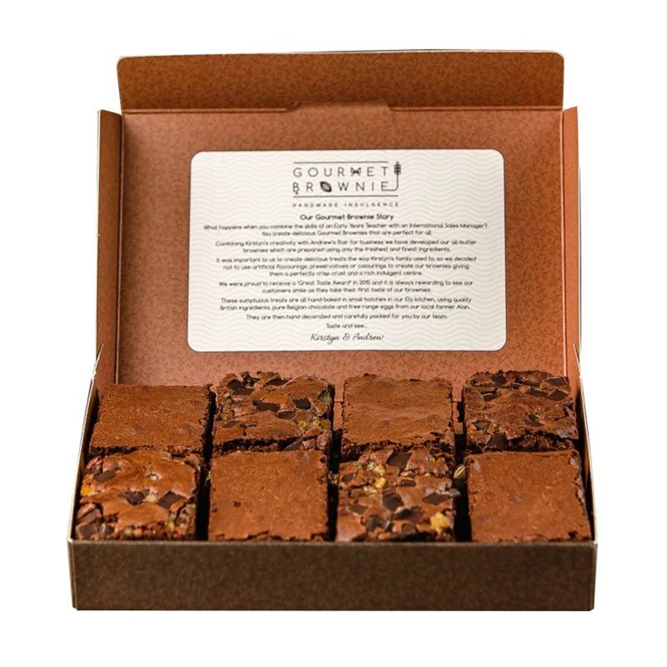 2022 Hot Popular Afternoon Tea Brownie Box Sectioned Novelty Packaging Box Romantic Craft Brownies Boxes for Packiging