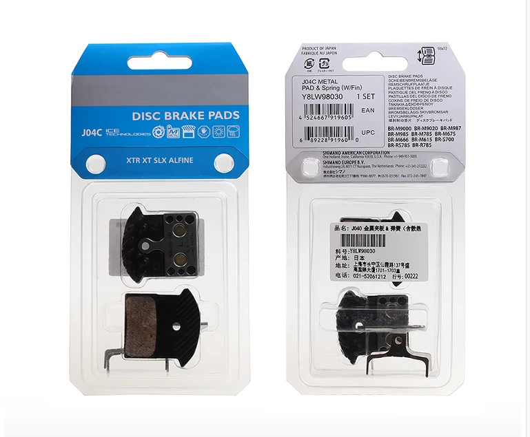 Велосипедные тормозные колодки Shimano B01S/J02A/J04C/J03A полуметаллические масляные дисковые для
