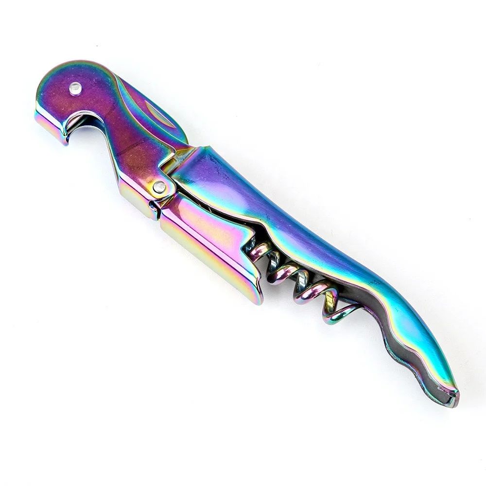 Double hinged wine key wine waiters corkscrew opener with foil cutter