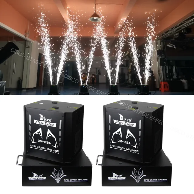 Romantic effect double flower rotating cold spark firework machine