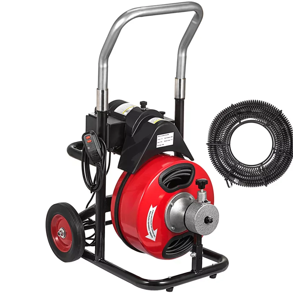 Best Price Plumbing Equipment Unclogging Cleaner Red Electric Drain Pipe Cleaning Machine For Sale