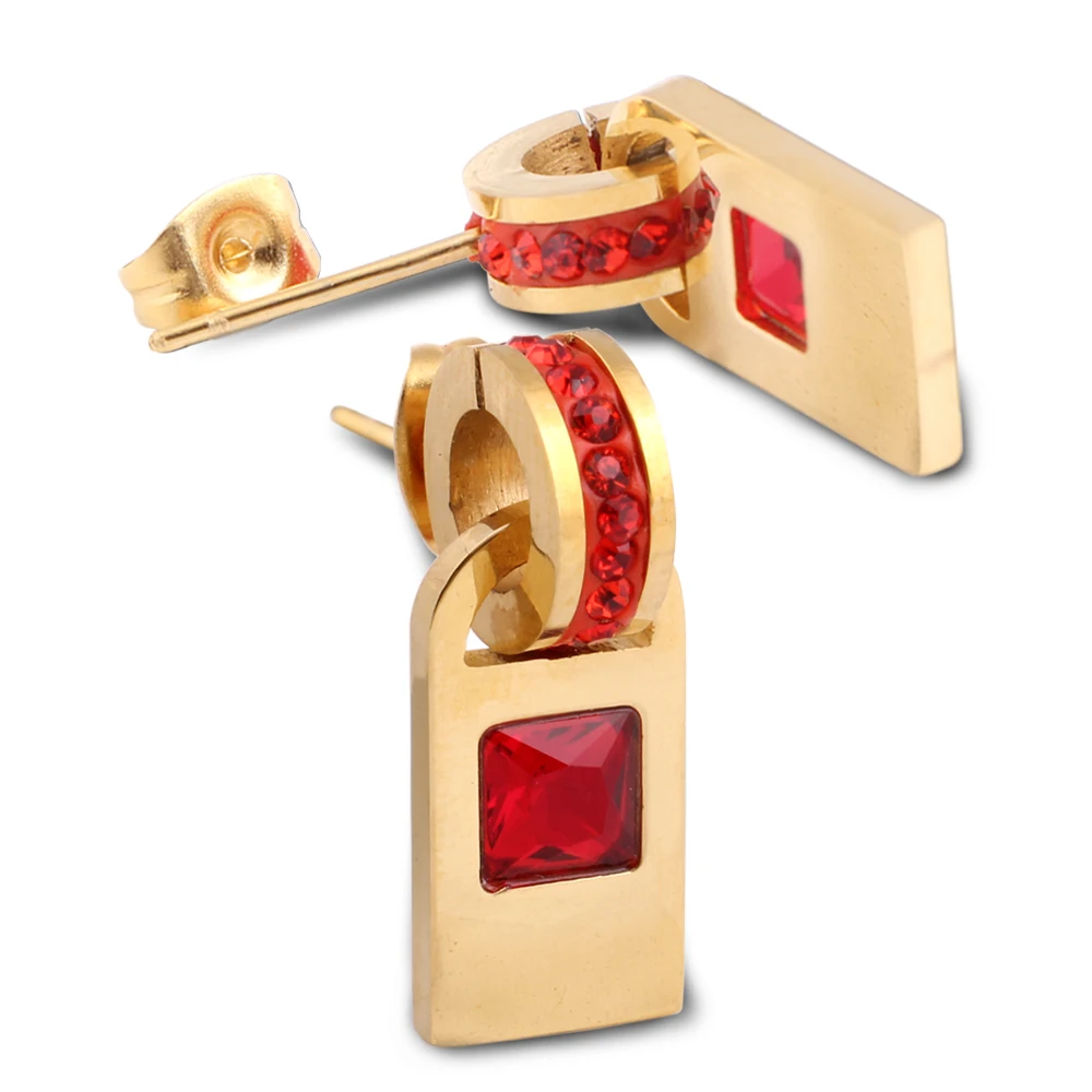 Accessories Retail Supplier Euramerican Design Stainless Steel Gold Plated Crystal Jewelry Set