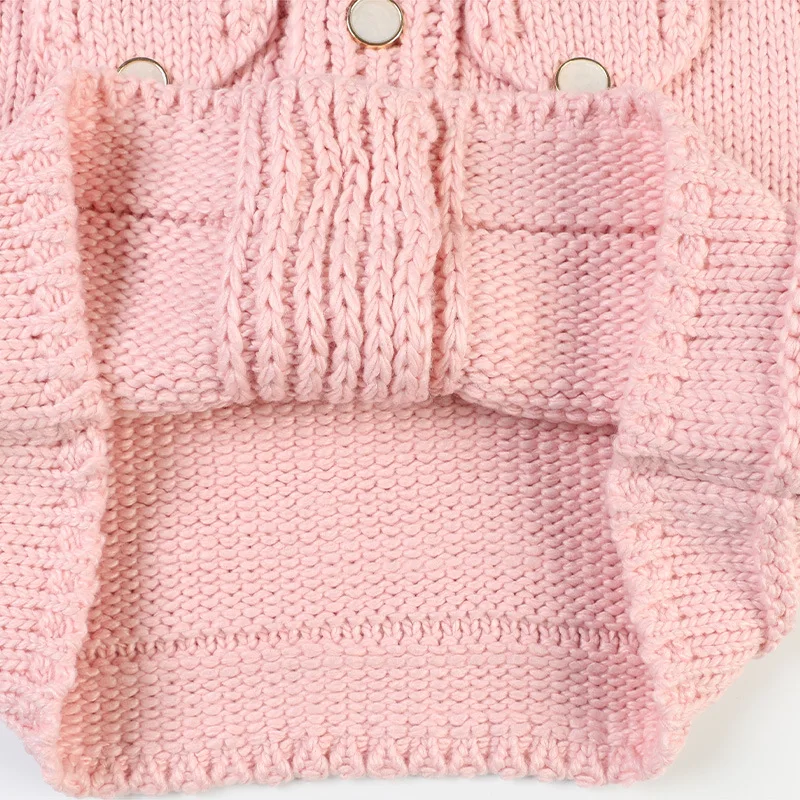 Chinese Factory Trendy Pink Angora Hand Knitted Korean Crochet Sweater for Fashion